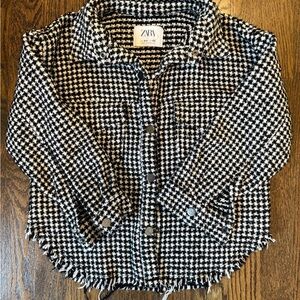 Zara Monochrome Houndstooth Jacket